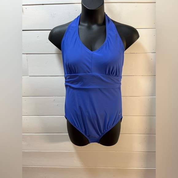 SPEEDO • Blue Halter One-Piece Swimsuit • Size 18 - Picture 1 of 7